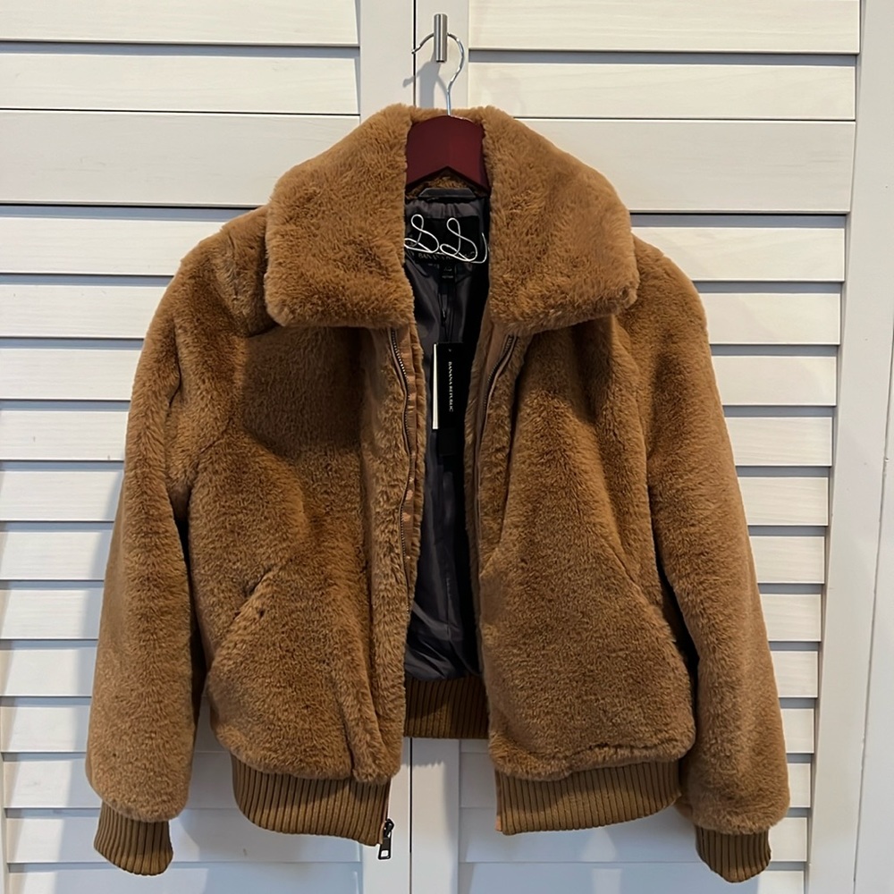 Banana Republic Faux Fur Bomber Jacket